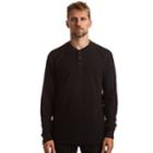 Men's Stanley Classic-fit Waffle-weave Thermal Henley, Size: Xl, Black
