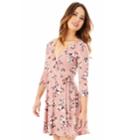 Juniors' Iz Byer Floral Faux Wrap Dress, Teens, Size: Large, Mauve Floral