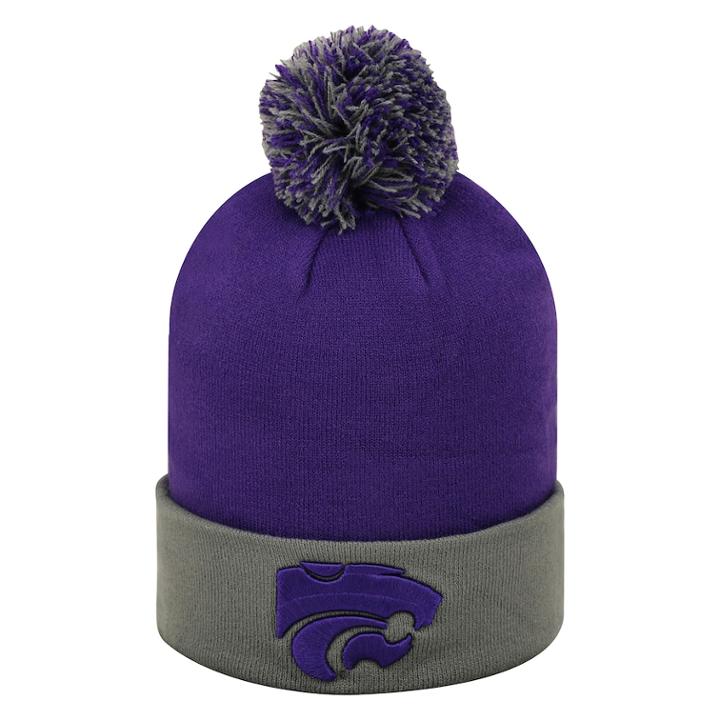 Adult Top Of The World Kansas State Wildcats Pom Knit Hat, Men's, Med Purple