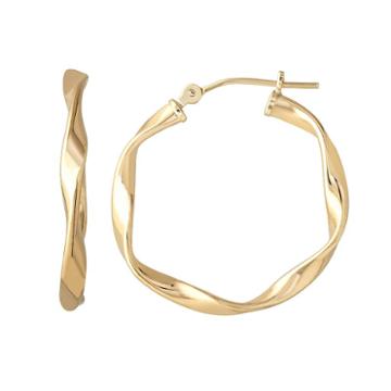Everlasting Gold 10k Gold Twist Hoop Earrings, Women's