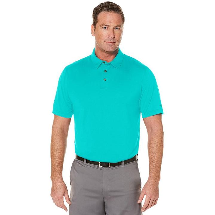 Men's Grand Slam Motionflow360 Regular-fit Heathered Easy-care Performance Golf Polo, Size: Xl, Green Oth