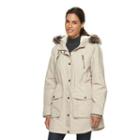 Women's Apt. 9&reg; Hooded Faux-fur Anorak Parka, Size: Medium, Lt Beige