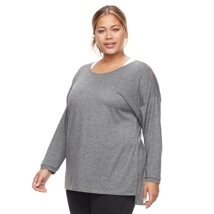 Plus Size Tek Gear&reg; Long Sleeve Performance Top, Women's, Size: 3xl, Black