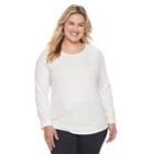 Plus Size Sonoma Goods For Life&trade; Essential Crewneck Tee, Women's, Size: 2xl, White