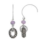 Simply Vera Vera Wang Nickel Free Pave Drop Hoop Threader Earrings, Women's, Purple
