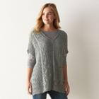 Women's Sonoma Goods For Life&trade; Pointelle Poncho Sweater, Size: L-xl, Lt Green