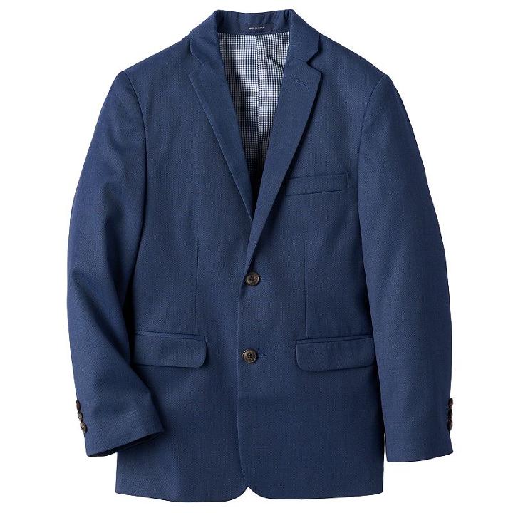 Boys 8-18 Chaps Fine Tick Blazer, Boy's, Size: 18, Dark Blue