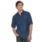 Men's Rock & Republic Jacquard Button-down Shirt, Size: Large, Blue
