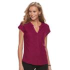 Women's Dana Buchman Textured Top, Size: Large, Dark Pink