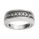 Sterling Silver 1/2-ct. T.w. Black And White Diamond Ring - Men, Size: 12