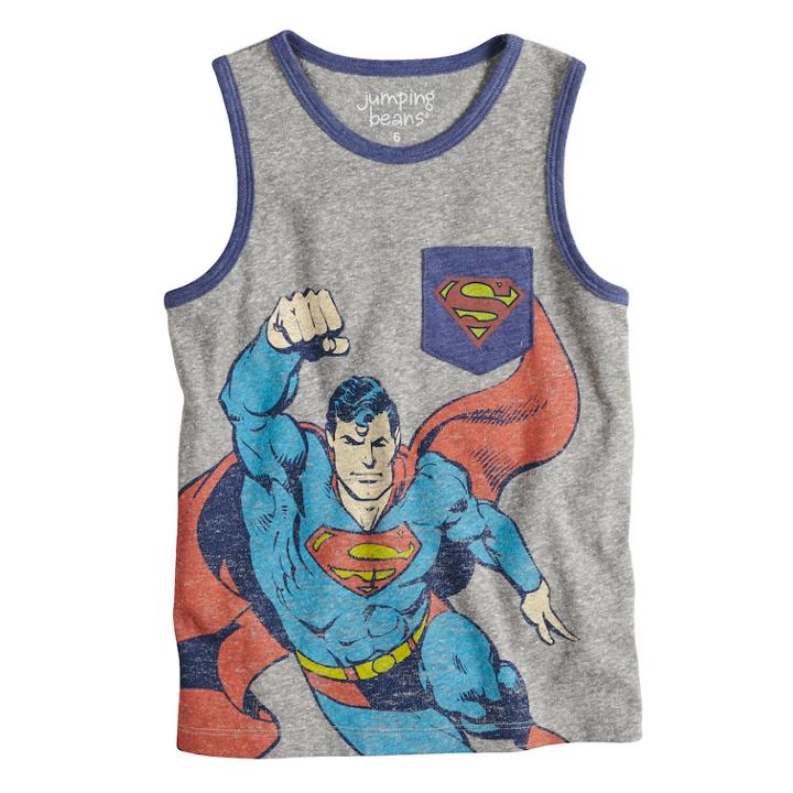 Boys 4-10 Jumping Beans&reg; Marvel Super-man Pocket Graphic Tank Top, Size: 7, Grey