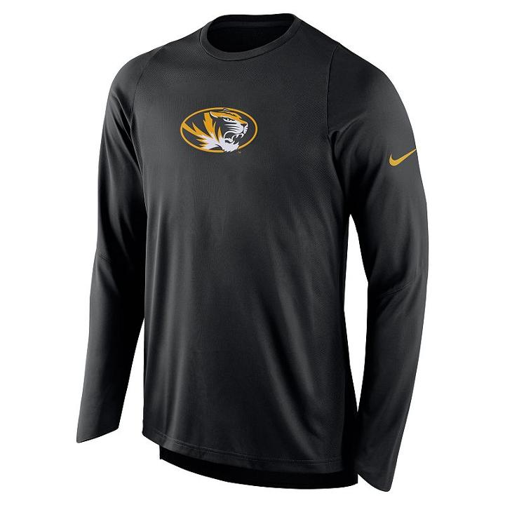 Men's Nike Missouri Tigers Elite Shooter Long-sleeve Tee, Size: Xl, Black