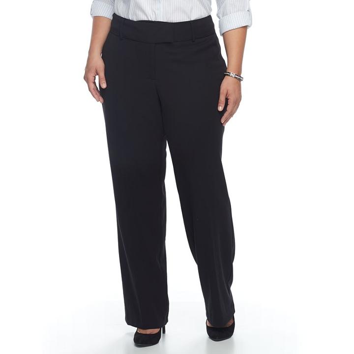 Plus Size Apt. 9&reg; Straight-leg Dress Pants, Women's, Size: 22 W, Black