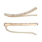 Lc Lauren Conrad Simulated Crystal Curved Climber Earrings, Women's, Gold