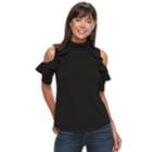 Women's Juicy Couture Ruffled Cold-shoulder Top, Size: Xxl, Dark Grey