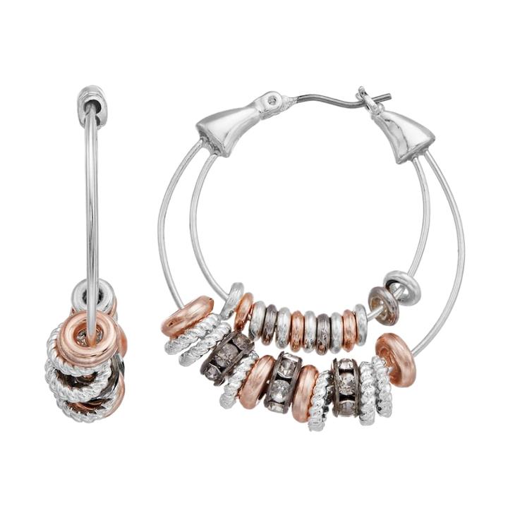 Dana Buchman Tri Tone Ring Hoop Earrings, Women's, Multicolor