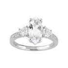 Sterling Silver White Topaz & 1/10 Carat T.w. Diamond Ring, Women's, Size: 6