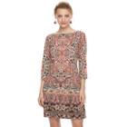 Women's Suite 7 Boatneck Shift Dress, Size: 10, Rust Multi