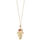 Lc Lauren Conrad Long Red Beaded Leaf Cluster Pendant Necklace, Women's, Multicolor