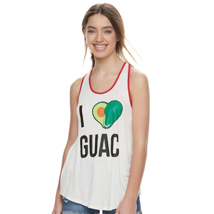Juniors' About A Girl I Love Guac Racerback Tank, Size: Xs, Natural