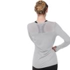 Women's Soybu Endurance Peek-a-boo Racerback Long Sleeve Tee, Size: Small, Silver