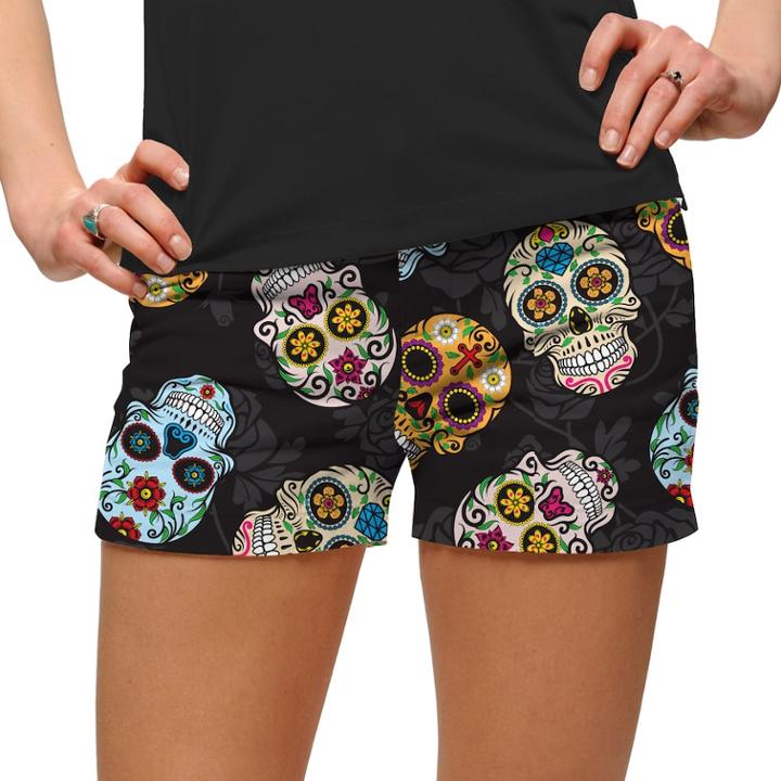 Women's Loudmouth Golf Sugar Skull Mini Short, Size: 6, Black