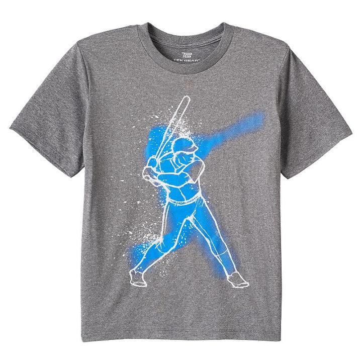 Boys 8-20 Tek Gear&reg; Baseball Player Tee, Boy's, Size: Medium, Grey Other