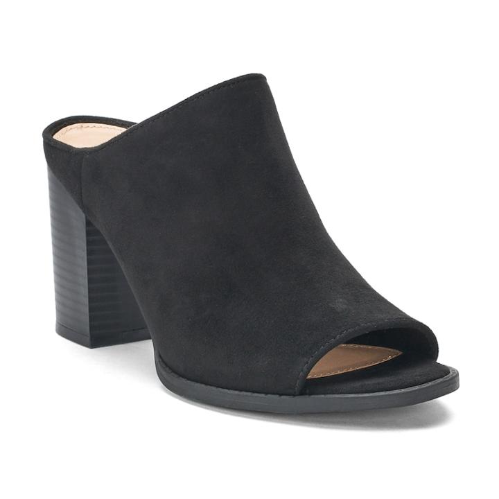 Lc Lauren Conrad Crepe Women's Mules, Size: 9, Black