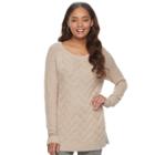 Women's Sonoma Goods For Life&trade; Lattice Sweater, Size: Large, Dark Beige