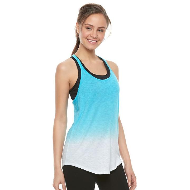 Juniors' So&reg; Strappy Back Shirttail Tank, Girl's, Size: Medium, Turquoise/blue (turq/aqua)