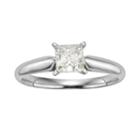 14k White Gold 3/4-ct. T.w. Igl Certified Princess-cut Diamond Solitaire Ring, Women's, Size: 9.50
