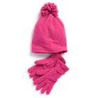 Girls 4-16 So&reg; Fleece Hat & Gloves Set, Size: Small, Med Pink