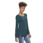 Juniors' So&reg; Long-sleeve Tunic Tee, Girl's, Size: Small, Green