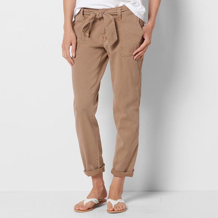 Petite Size Sonoma Goods For Life&trade; Cuffed Utility Twill Capris, Women's, Size: 8 Petite, Med Beige