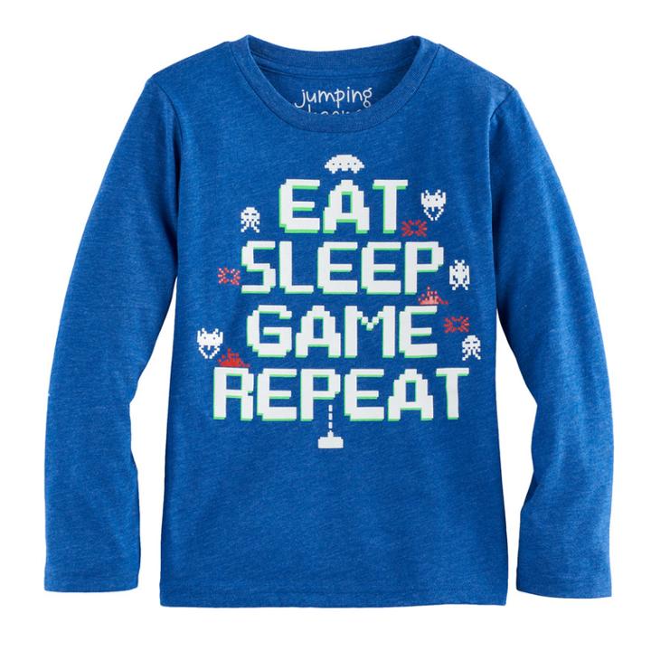 Boys 4-10 Jumping Beans&reg; Atari Space Invaders Eat Sleep Game Repeat Graphic Tee, Size: 7, Med Blue