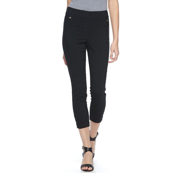 Women's Briggs Fly Front Ankle Pants, Size: 10, Black