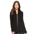 Women's Apt. 9&reg; Smocked Open Front Cardigan, Size: Xs, Black