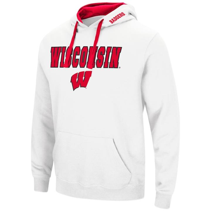 Men's Wisconsin Badgers Pullover Fleece Hoodie, Size: Large, Med Red