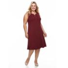 Plus Size Croft & Barrow&reg; Striped Lace-up Dress, Women's, Size: 1xl, Dark Red