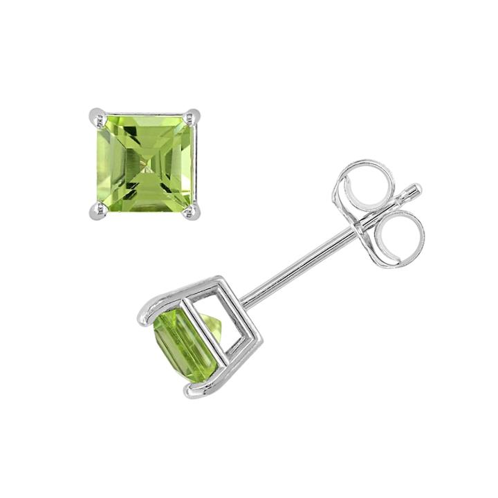 Stella Grace 14k White Gold Peridot Stud Earrings, Women's, Green