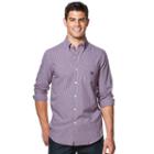 Men's Chaps Mini-check Poplin Easy-care Shirt, Size: Medium, Red