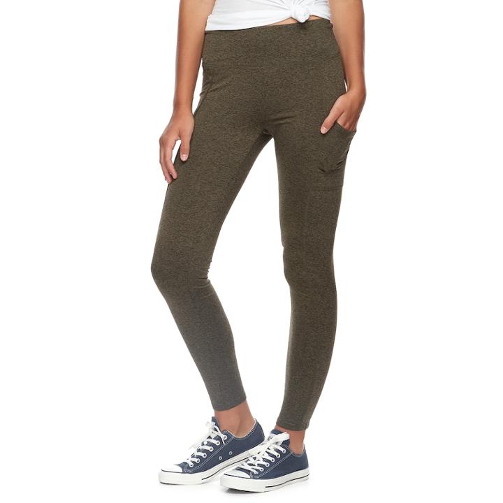 Juniors' Pink Republic High-waisted Side Pocket Leggings, Teens, Size: Large, Green