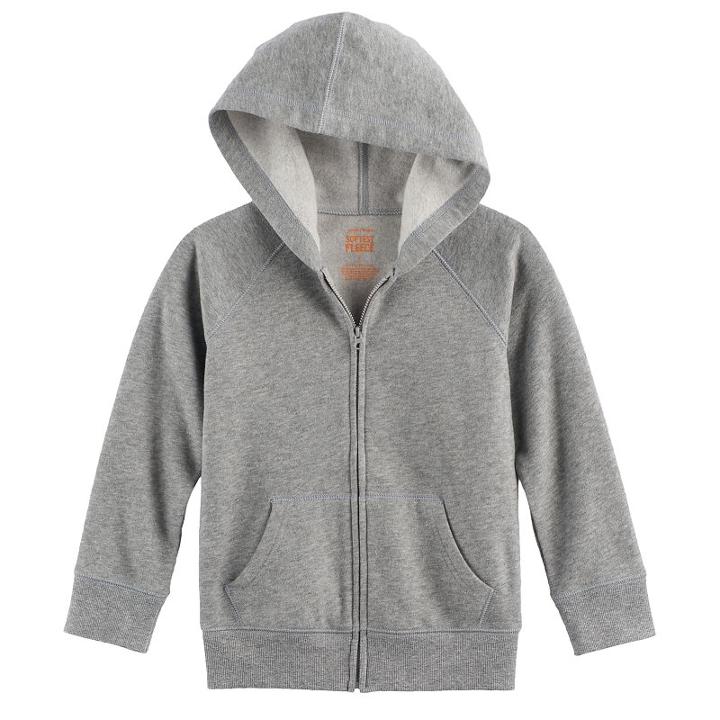 Boys 4-10 Jumping Beans&reg; Basic Fleece Zip Hoodie, Size: 5, Med Grey