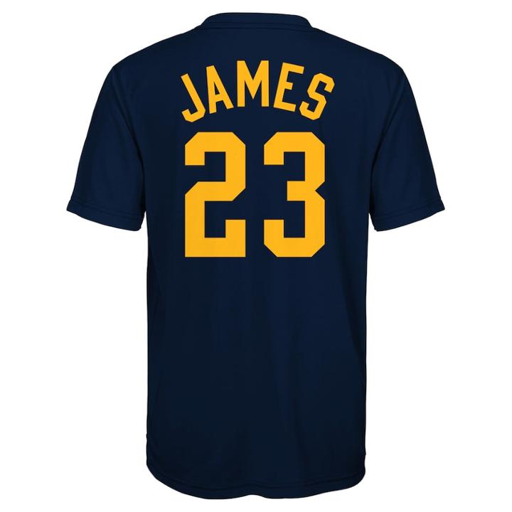 Boy's 8-20 Cleveland Cavaliers Lebron James Name & Number Performance Tee, Size: M 10-12, Blue (navy)