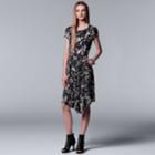 Women's Simply Vera Vera Wang Print Asymmetrical T-shirt Dress, Size: Medium, Oxford