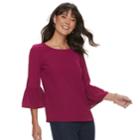 Women's Elle&trade; Bell-sleeve Top, Size: Xxl, Dark Pink