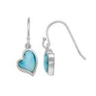 Sterling Silver Larimar Heart Drop Earrings, Women's, Blue