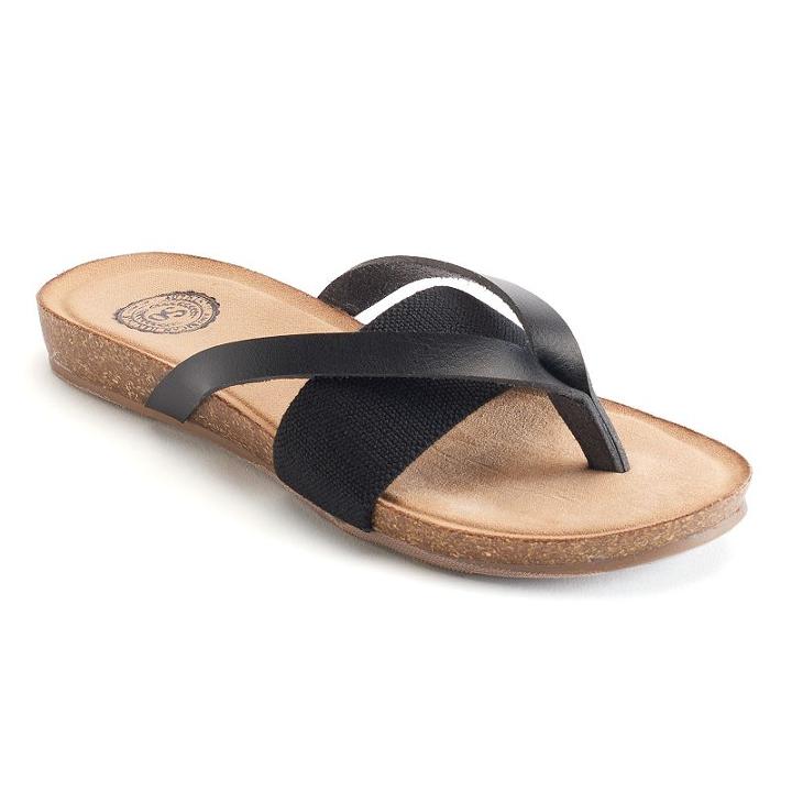 So&reg; Women's Thong Sandals, Girl's, Size: 5.5, Black