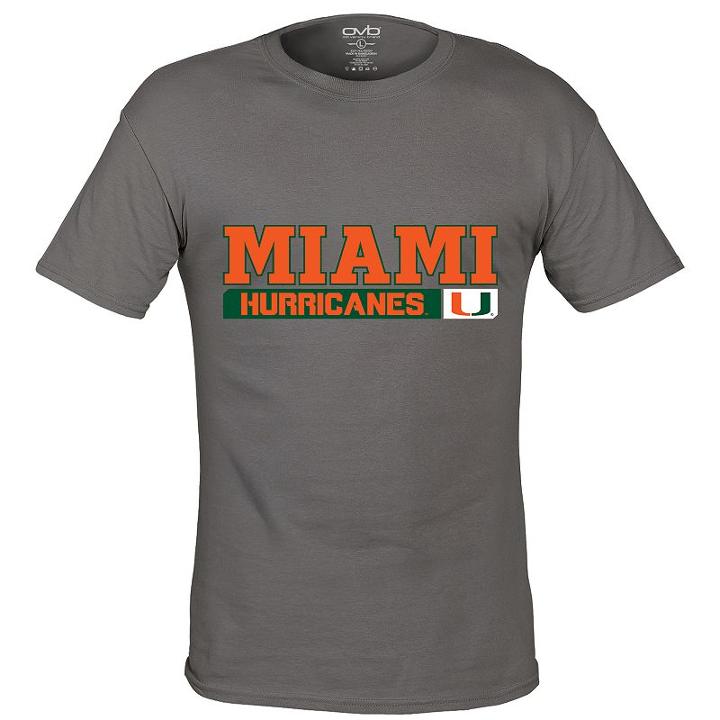 Men's Miami Hurricanes Complex Tee, Size: Large, Grey (charcoal)