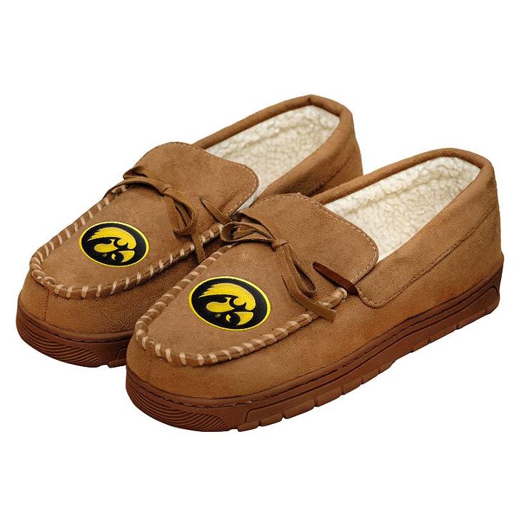 Men's Forever Collectibles Iowa Hawkeyes Moccasin Slippers, Size: Medium, Multicolor